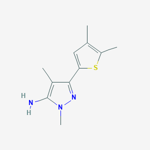 molecular formula C11H15N3S B13520144 3-(4,5-Dimethylthiophen-2-yl)-1,4-dimethyl-1h-pyrazol-5-amine 