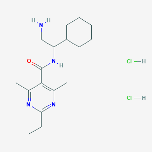 molecular formula C17H30Cl2N4O B13520151 N-(2-amino-1-cyclohexylethyl)-2-ethyl-4,6-dimethylpyrimidine-5-carboxamide dihydrochloride 