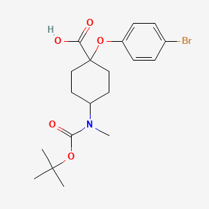 1-(4-Bromophenoxy)-4-{[(tert-butoxy)carbonyl](methyl)amino}cyclohexane-1-carboxylicacid