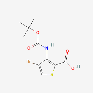 molecular formula C10H12BrNO4S B13520176 4-Bromo-3-((tert-butoxycarbonyl)amino)thiophene-2-carboxylic acid 