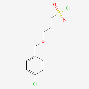 molecular formula C10H12Cl2O3S B13520188 3-((4-Chlorobenzyl)oxy)propane-1-sulfonyl chloride 