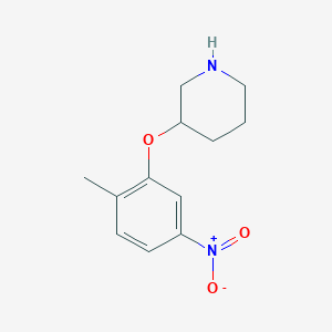 molecular formula C12H16N2O3 B13520253 3-(2-Methyl-5-nitrophenoxy)piperidine 