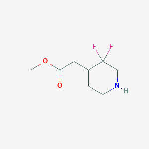 molecular formula C8H13F2NO2 B13520264 Methyl 2-(3,3-difluoropiperidin-4-yl)acetate 