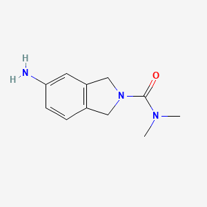 molecular formula C11H15N3O B13520269 5-amino-N,N-dimethyl-2,3-dihydro-1H-isoindole-2-carboxamide 