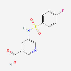 molecular formula C12H9FN2O4S B13520270 5-(4-Fluorobenzenesulfonamido)pyridine-3-carboxylic acid 