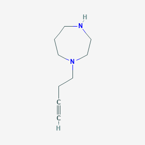 molecular formula C9H16N2 B13520302 1-(But-3-YN-1-YL)-1,4-diazepane 