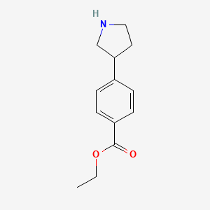 molecular formula C13H17NO2 B13520323 Ethyl 4-(pyrrolidin-3-yl)benzoate 