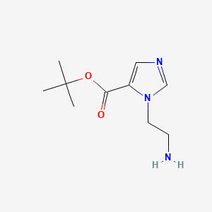 molecular formula C10H17N3O2 B13520346 tert-butyl1-(2-aminoethyl)-1H-imidazole-5-carboxylate 