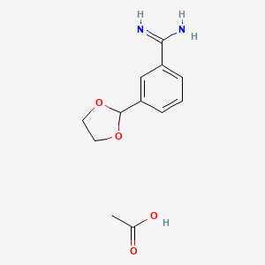 3-(1,3-Dioxolan-2-yl)benzene-1-carboximidamide, acetic acid