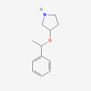 molecular formula C12H17NO B13520388 3-(1-Phenylethoxy)pyrrolidine 