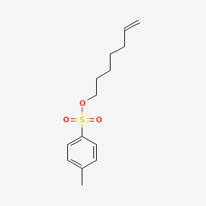 molecular formula C14H20O3S B13520408 Hept-6-en-1-yl 4-methylbenzene-1-sulfonate 