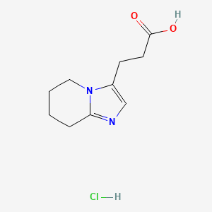 molecular formula C10H15ClN2O2 B13520417 3-{5H,6H,7H,8H-imidazo[1,2-a]pyridin-3-yl}propanoicacidhydrochloride 