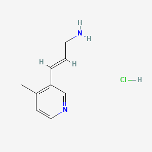 molecular formula C9H13ClN2 B13520477 (2E)-3-(4-methylpyridin-3-yl)prop-2-en-1-aminehydrochloride 