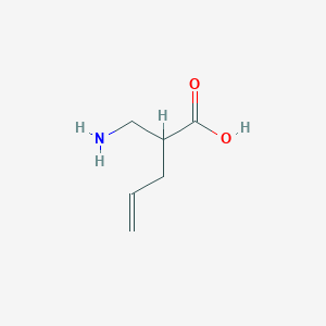 molecular formula C6H11NO2 B13520494 2-(Aminomethyl)pent-4-enoic acid 