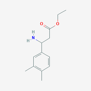 molecular formula C13H19NO2 B13520500 Ethyl 3-amino-3-(3,4-dimethylphenyl)propanoate 