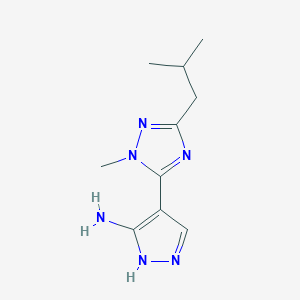 molecular formula C10H16N6 B13520517 4-(3-Isobutyl-1-methyl-1h-1,2,4-triazol-5-yl)-1h-pyrazol-5-amine 