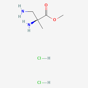 molecular formula C5H14Cl2N2O2 B13520534 methyl(2S)-2,3-diamino-2-methylpropanoatedihydrochloride 