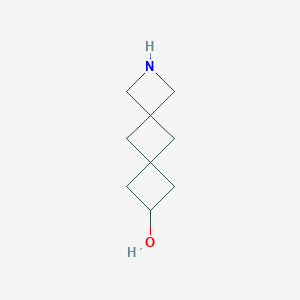 molecular formula C9H15NO B13520546 2-Azadispiro[3.1.36.14]decan-8-OL 