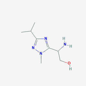 molecular formula C8H16N4O B13520556 2-Amino-2-(3-isopropyl-1-methyl-1h-1,2,4-triazol-5-yl)ethan-1-ol 