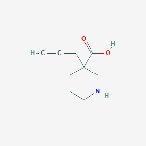 molecular formula C9H13NO2 B13520607 3-(Prop-2-yn-1-yl)piperidine-3-carboxylic acid 