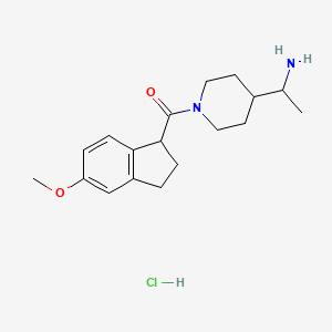 1-[1-(5-methoxy-2,3-dihydro-1H-indene-1-carbonyl)piperidin-4-yl]ethan-1-amine hydrochloride