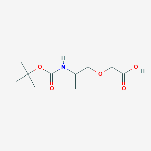 molecular formula C10H19NO5 B13520711 2-(2-{[(Tert-butoxy)carbonyl]amino}propoxy)acetic acid 