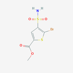 molecular formula C6H6BrNO4S2 B13520734 Methyl 5-bromo-4-sulfamoylthiophene-2-carboxylate 