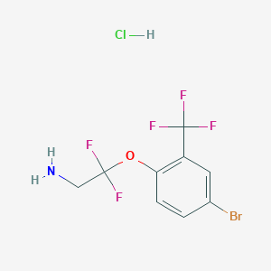 molecular formula C9H8BrClF5NO B13520737 2-[4-Bromo-2-(trifluoromethyl)phenoxy]-2,2-difluoroethan-1-amine hydrochloride 