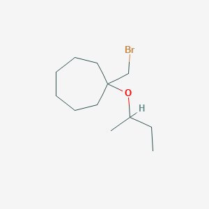 molecular formula C12H23BrO B13520743 1-(Bromomethyl)-1-(sec-butoxy)cycloheptane 