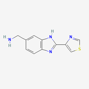 molecular formula C11H10N4S B13520763 [2-(1,3-thiazol-4-yl)-1H-1,3-benzodiazol-5-yl]methanamine CAS No. 1551794-41-2