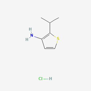 molecular formula C7H12ClNS B13520822 2-(Propan-2-yl)thiophen-3-aminehydrochloride 