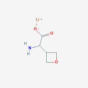 molecular formula C5H8LiNO3 B13520861 Lithium(1+) 2-amino-2-(oxetan-3-yl)acetate 