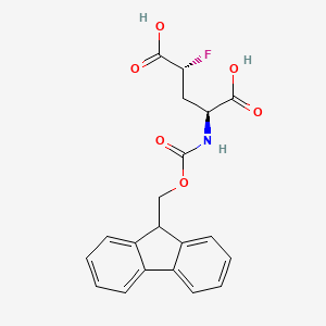 molecular formula C20H18FNO6 B13520863 (2S,4R)-2-({[(9H-fluoren-9-yl)methoxy]carbonyl}amino)-4-fluoropentanedioicacid 