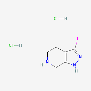 molecular formula C6H10Cl2IN3 B13520893 3-iodo-1H,4H,5H,6H,7H-pyrazolo[3,4-c]pyridinedihydrochloride 