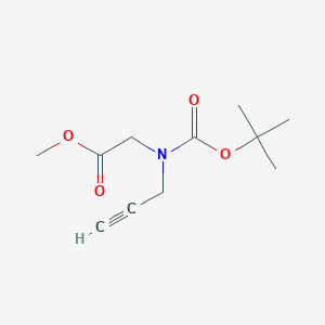 molecular formula C11H17NO4 B13520901 Methyl2-{[(tert-butoxy)carbonyl](prop-2-yn-1-yl)amino}acetate 