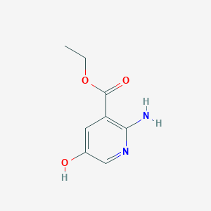 molecular formula C8H10N2O3 B13520913 Ethyl 2-amino-5-hydroxynicotinate 