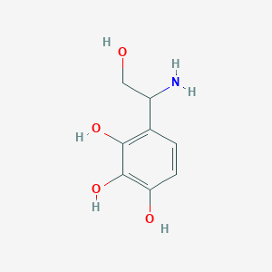 molecular formula C8H11NO4 B13520919 4-(1-Amino-2-hydroxyethyl)benzene-1,2,3-triol 