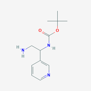 molecular formula C12H19N3O2 B13520922 Tert-butyl 2-amino-1-(pyridin-3-YL)ethylcarbamate 