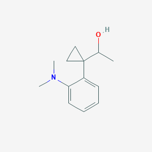 molecular formula C13H19NO B13520927 1-{1-[2-(Dimethylamino)phenyl]cyclopropyl}ethan-1-ol 