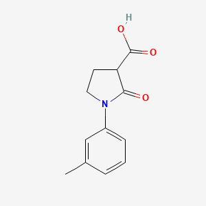 molecular formula C12H13NO3 B1352094 1-(3-Methylphenyl)-2-oxo-3-pyrrolidinecarboxylic acid CAS No. 618070-31-8