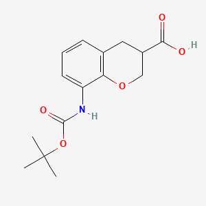 molecular formula C15H19NO5 B13520943 8-((tert-Butoxycarbonyl)amino)chromane-3-carboxylic acid 