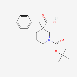 molecular formula C19H27NO4 B1352096 1-[(Tert-butyl)oxycarbonyl]-3-(4-methylbenzyl)piperidine-3-carboxylic acid CAS No. 887344-23-2