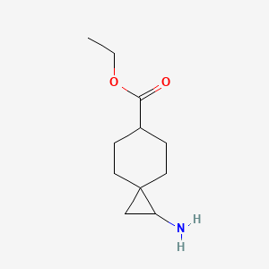 molecular formula C11H19NO2 B13520980 Ethyl 1-aminospiro[2.5]octane-6-carboxylate 