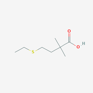 molecular formula C8H16O2S B13521001 4-(Ethylthio)-2,2-dimethylbutanoic acid 