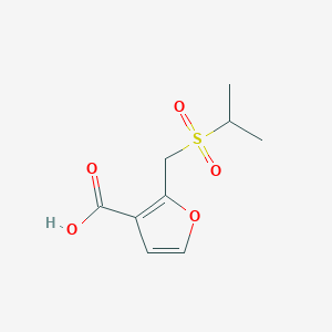 molecular formula C9H12O5S B13521019 2-((Isopropylsulfonyl)methyl)furan-3-carboxylic acid 