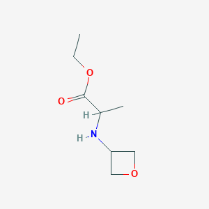 molecular formula C8H15NO3 B13521074 Ethyl 2-[(oxetan-3-yl)amino]propanoate 