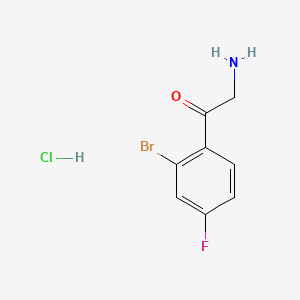 molecular formula C8H8BrClFNO B13521083 2-Amino-1-(2-bromo-4-fluorophenyl)ethanone Hydrochloride 