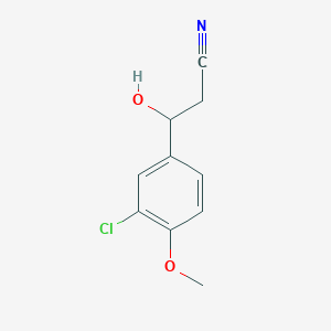 molecular formula C10H10ClNO2 B13521089 3-(3-Chloro-4-methoxyphenyl)-3-hydroxypropanenitrile 