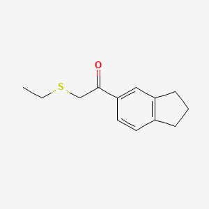 molecular formula C13H16OS B13521102 1-(2,3-Dihydro-1h-inden-5-yl)-2-(ethylthio)ethan-1-one 