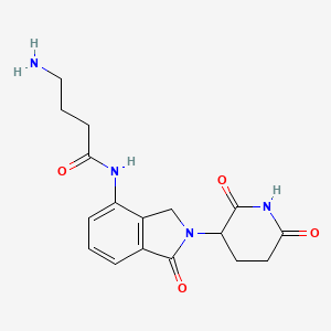 molecular formula C17H20N4O4 B13521116 4-amino-N-[2-(2,6-dioxo-3-piperidyl)-1-oxo-isoindolin-4-yl]butanamide 